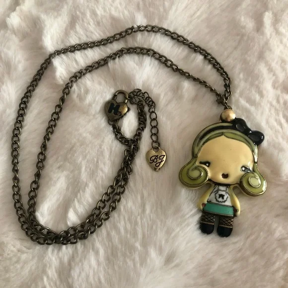 NEW Y2K Betsey Johnson Harajuku Lovers Gwen Stefani Mirror Doll Locket  Necklace